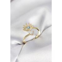 Gold Renk Göz Model Zirkon Taşlı Kadın Yüzük