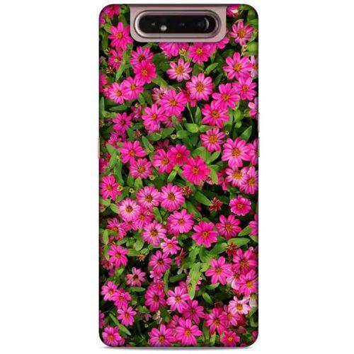 Lopard Samsung Galaxy A80 Uyumlu Kılıf Bahar (40) Fit Silikon Kılıf Koyu Pembe