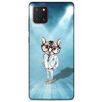 Samsung Galaxy Note 10 Lite Kılıf FunnyMaX (40) Fit Silikon Kılıf Açık Mavi Kedi