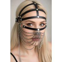 Zincirli Deri Seksi Maske - Brf465