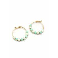 Mineli Halka Küpe - Turkuaz