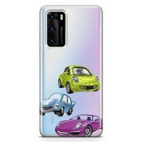 Huawei P40 Kılıf The Cars Arka Kapak Koruma Desenli Full Koruyucu