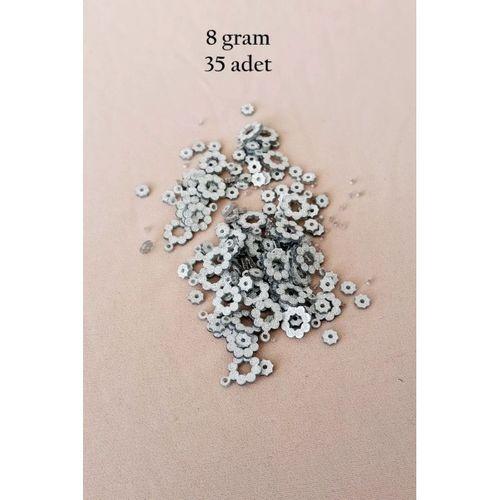 Oya Abiye Bileklik Kolye Pleksi Metalik Plastik Pul Gümüş Renk 8 gram 35 adet - BNC501