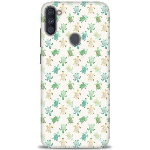 Samsung Galaxy M11 Kılıf HD Baskılı Kılıf - Minik Tosbağalar + Tam Ekran Koruyucu