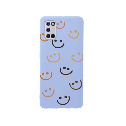 Oppo A72 Smile Premium Silikonlu Lila Telefon Kılıfı