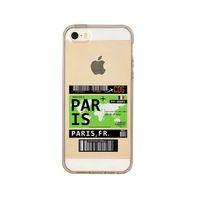iPhone 5 Paris Bilet Tasarımlı Premium Şeffaf Silikon Kılıf