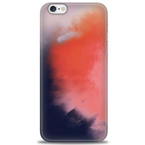 iPhone 6 Plus Kılıf HD Baskılı Kılıf - Sisli Turuncu + Tam Ekran Koruyucu