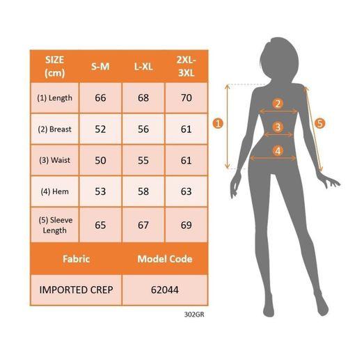 Kadın Uzun Kollu V Hakim Yakalı Desenli Ithal Krep Bluz