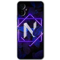 Tecno Camon 19 Neo Kılıf HD Desen Baskılı Arka Kapak - Dark Neon Yaprak N Harfi