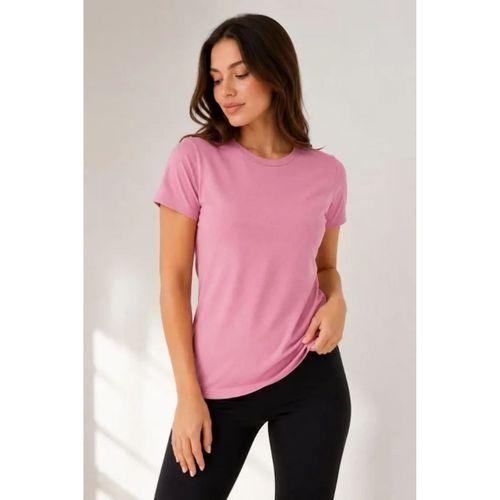 Basic Tişört Bisiklet Yaka Kısa Kol Günlük Yazlık Slim Fit T-Shirt - Pembe