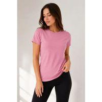 Basic Tişört Bisiklet Yaka Kısa Kol Günlük Yazlık Slim Fit T-Shirt - Pembe