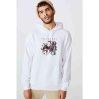 In Flames Last Come Clarity Baskılı Beyaz Erkek Kapşonlu Sweatshirt