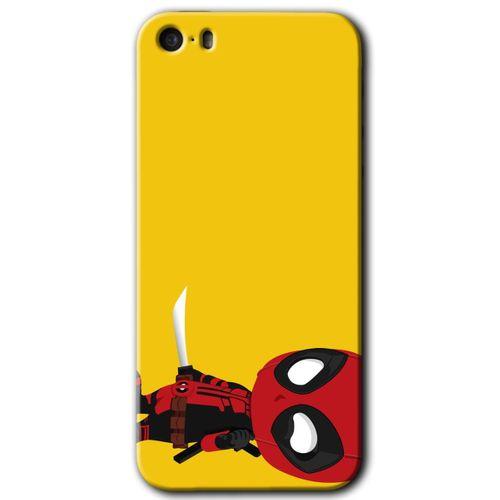 MRCİLETİSİM iPhone 5s Kılıf HD Desen Baskılı Arka Kapak + Temperli Cam - DeadPool 6