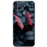 MRCİLETİSİM Samsung Galaxy A11 Kılıf HD Desen Baskılı Arka Kapak + Temperli Cam - Dark Butterfly