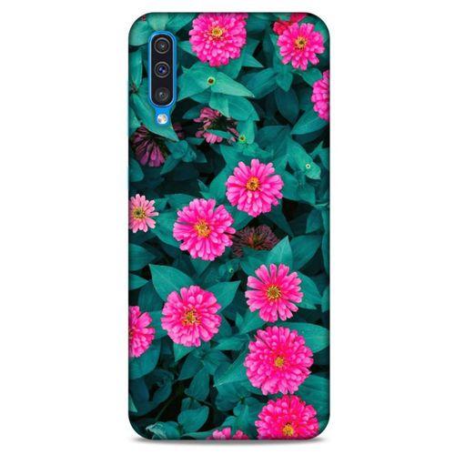 Lopard Samsung Galaxy A30s Uyumlu Kılıf Bahar (39) Liquid Crystal Kılıf Fuşya Çiçekler