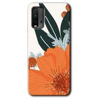 MRCİLETİSİM Xiaomi Redmi 9T Kılıf HD Desen Baskılı Arka Kapak + Temperli Cam - Portakal Çiçeği