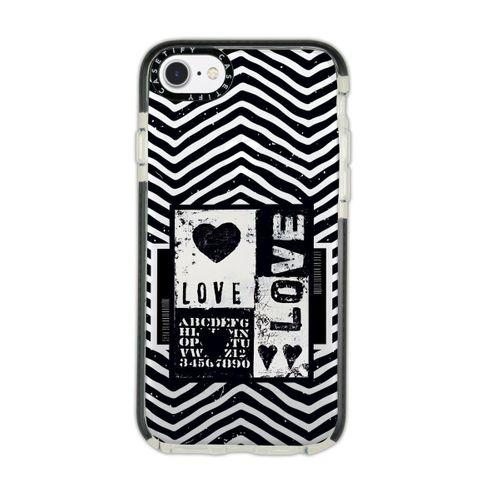 iPhone 7 Casetify Black Love Desenli Anti Shock Premium Silikonlu Siyah Kenar Detaylı Telefon Kılıfı