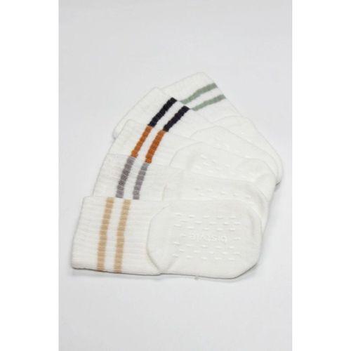 5'Li Penye Kaymaz Çember Soket Çorap 10122 Ekru