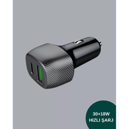 3a Güç Kapasiteli Usb & Type-c Çakmaklık Şarj Adaptörü