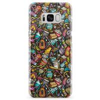 Samsung Galaxy S8 Kılıf Temizlik Malzemeleri Doodle Arka Kapak Koruma Desenli Full Koruyucu
