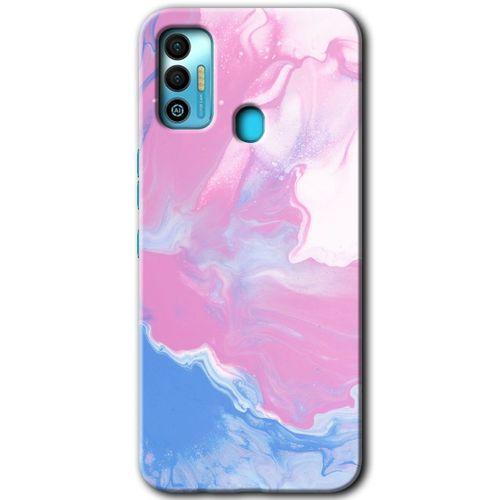 MRCİLETİSİM Tecno Spark 7T Kılıf HD Desen Baskılı Arka Kapak+Temperli Cam - Liquid Lekeler Art