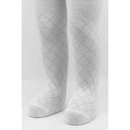 Tekli Ekose Kabartma Penye Külotlu Çorap Beyaz Şık Ve Konforlu Günlük Kullanım