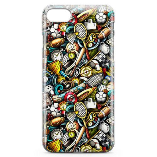 Apple iPhone 7 Kılıf Sporcu Doodle Arka Kapak Koruma Desenli Full Koruyucu