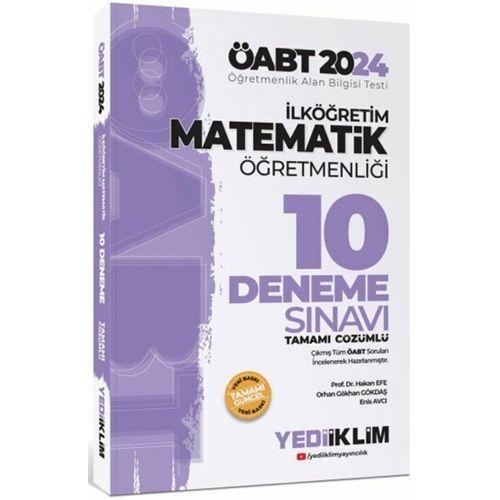 2024 ÖABT İlköğretim Matematik Öğretmenliği Tamamı Çözümlü 10 Deneme Sınavı Yediiklim Yayınları