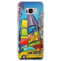 Samsung Galaxy S8 Plus Kılıf Nyc Taxi Manthattan Arka Kapak Koruma Desenli Full Koruyucu