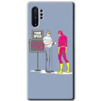 MRCİLETİSİM MRCİLETİSİM Samsung Galaxy Note 10 Plus Kılıf HD Desen Baskılı Arka Kapak + Temperli Cam - Hız Limiti