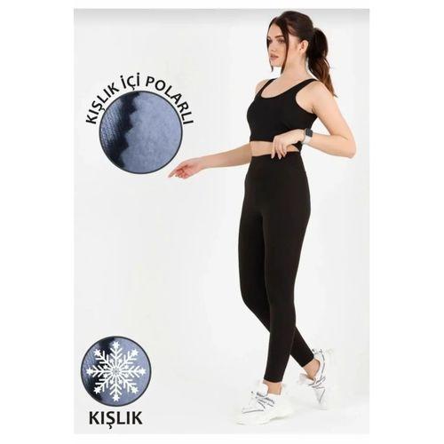 Kadın Kışlık Tayt Yüksek Bel Içi Polarlı Yumuşacık Dalgıç Kumaş
