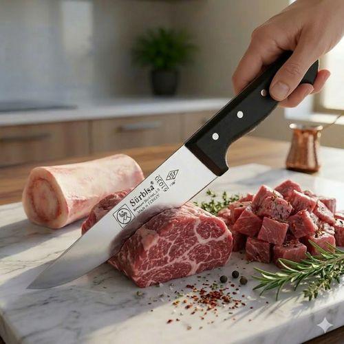Sürmene Kuşbaşı Kasap Bıçağı 32,5 Cm Pimli Keskin Et Doğrama Kurban Kesim Bıçağı Sürbisa 61030