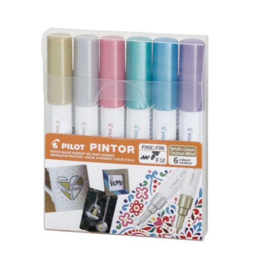 PILOT PİNTOR (F) YUVARLAK UÇ 6 RENK METALİK RENKLER SET
