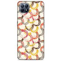 Huawei P40 Lite Kılıf Pastel Renkler (33) Hybrid Kılıf Kahverengi Turuncu