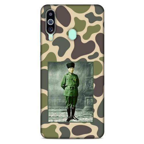 Samsung Galaxy M40 Kılıf Atatürk (15) Antişok Kılıf Kamuflaj Kahverengi