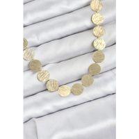Yuvarlak Plaka Model Gold Renk Kadın Kolye