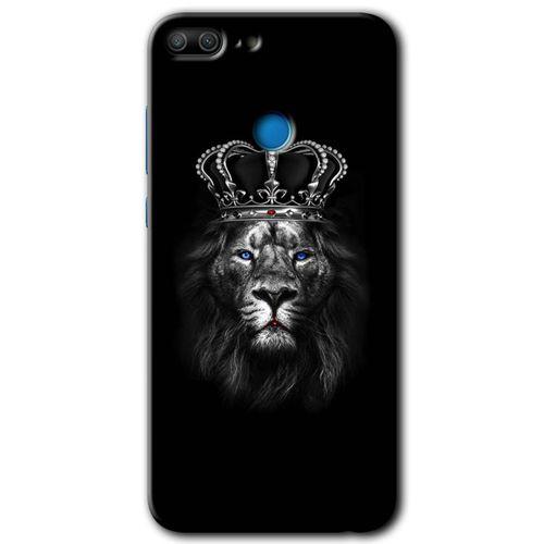 Potkal Hediye Fabrikası Honor 9 Lite HD Baskılı Kılıf + 9D Tam Ekran Koruyucu - King Lion