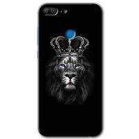 Potkal Hediye Fabrikası Honor 9 Lite HD Baskılı Kılıf + 9D Tam Ekran Koruyucu - King Lion