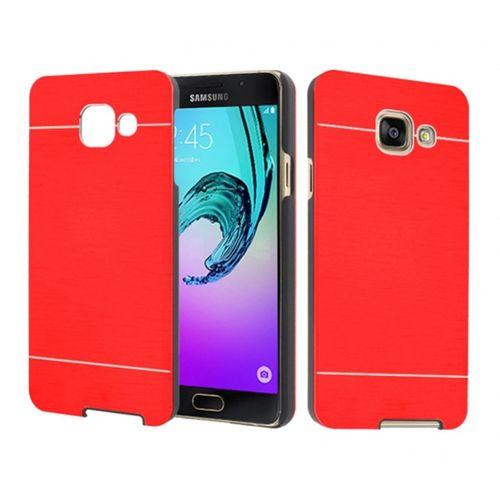 Samsung Galaxy A7 2016 Kılıf Motomo Metal Kaplama Arka Kapak   - Kırmızı
