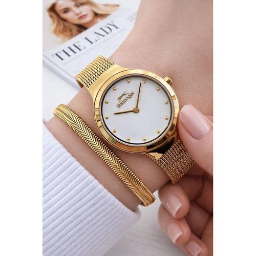 Slazenger Çelik Kordon 2 Yıl Garantili 5 Atm Bileklik Hediyeli Kadın Kol Saati BSL9.2487.120