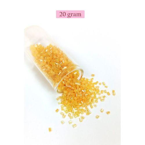 Kesme Cam Boncuk 2mm - 20 Gram - Şeffaf Koyu Sarı -BNC313