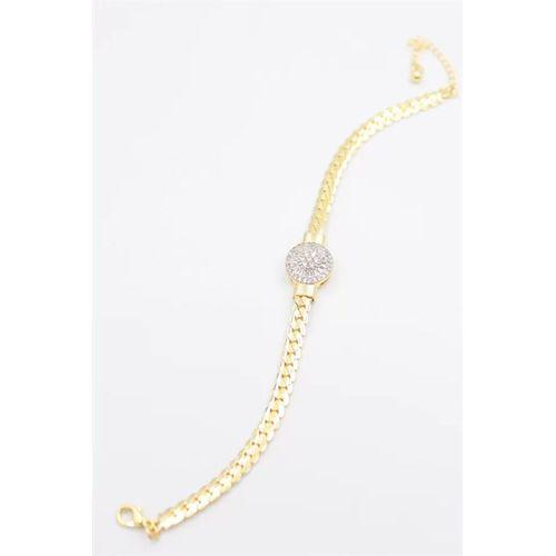 Taşlı Vip Bileklik - Altın