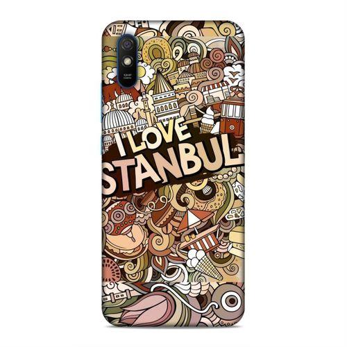 Xiaomi Redmi 9a Kılıf İstanbul Doodle Arka Kapak Silikon Koruma Full Koruyucu