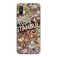 Xiaomi Redmi 9a Kılıf İstanbul Doodle Arka Kapak Silikon Koruma Full Koruyucu