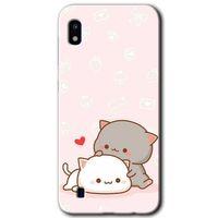 Samsung Galaxy A10 Kılıf Baskılı Kapak - Kedi Aşkı +Tam Ekran Koruyucu