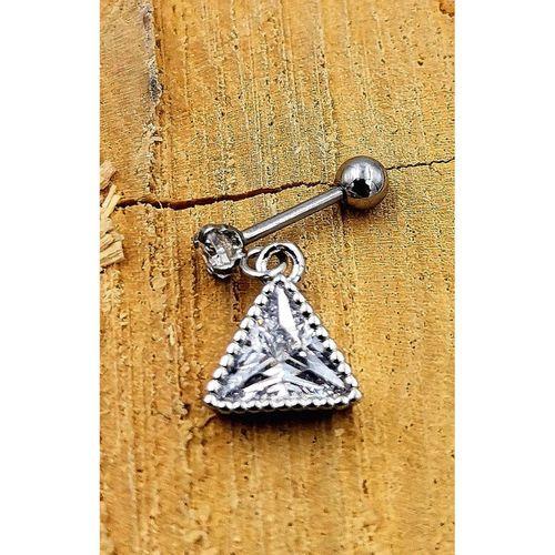 Çelik Zirkon Taşlı Piercing