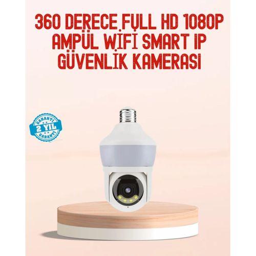 360° Full Hd Wi-fi Akıllı Ampül Kamera Gece Görüşlü