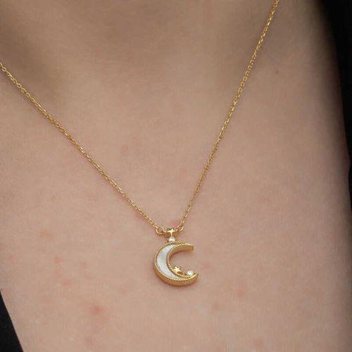 Lucky Life 925 Ayar Gumuss Gold Ay Yıldız Lucky Life Lucky Life Kadın Kolye