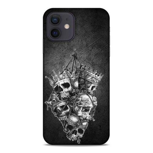 Lopard Apple iPhone 12 Uyumlu Kılıf Tattoo's (47) Crystal Flex Kılıf Kafatasları