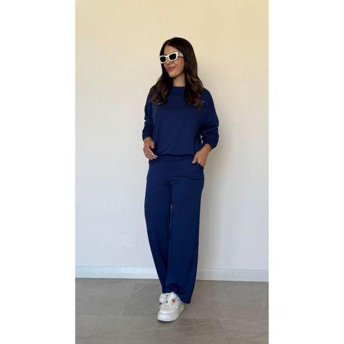 Kadın Uzun Kollu Bisiklet Yaka Viskon Iki Iplik Bluz Ve Pantolon Ikili Takım